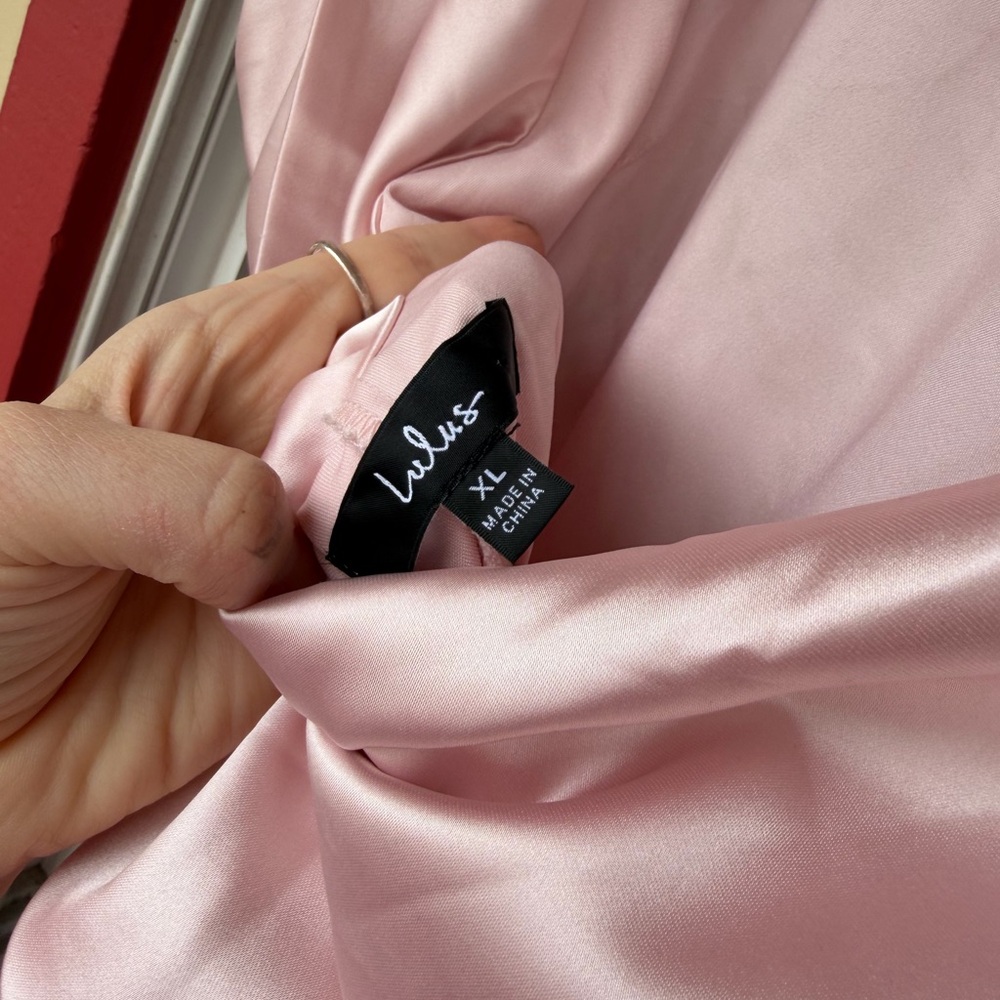 Lulu's Blush Satin Maxi Dress - Picture 6 of 6